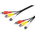 Goobay Composite Audio & Video Cable - 3x RCA Plugs - Nickel Plated