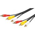 Goobay Composite Audio & Video Cable - 3x RCA Plugs - RG59