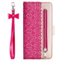 Lace Pattern Samsung Galaxy S20 Wallet Case with Stand Feature - Hot Pink