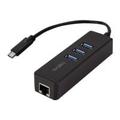 LogiLink UA0283 3-Port USB 3.0 Hub to Gigabit Ethernet Network Adapter - Black