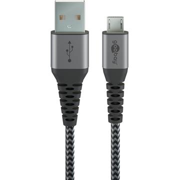 Goobay MicroUSB / USB-A Cable - 0.5m - Space Grey / Silver