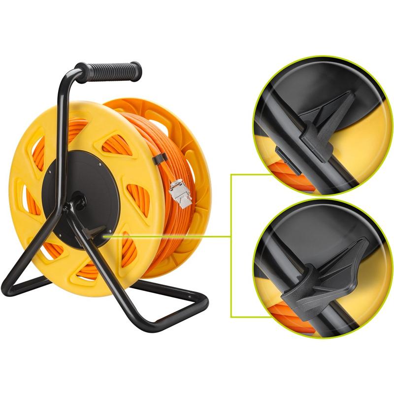 Goobay RJ45 CAT 7A Network Cable Reel with Network Tester 90m Orange