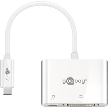 Goobay USB-C to DVI-I / USB-C PD - White