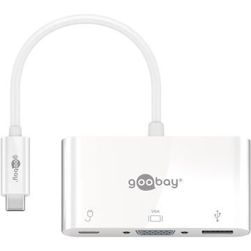 Goobay USB-C to VGA / USB 3.0 & USB-C PD - White