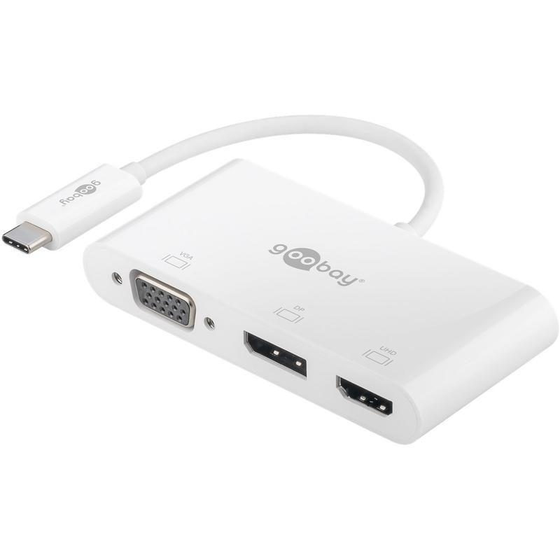 Goobay USBC to VGA / USBC PD & HDMI White