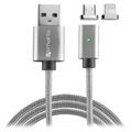 4smarts GravityCord Magnetic MicroUSB & Lightning Cable - 1m - Grey