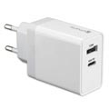 4smarts VoltPlug Wall Charger - USB-C PD, USB-A - 30W - White