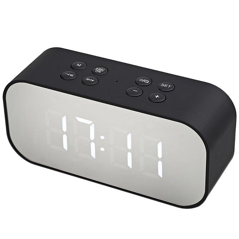AEC BT501 Bluetooth Speaker with LED Alarm Clock Black