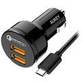Aukey CC-T8 Qualcomm Quick Charge 3.0 Car Charger - Dual USB