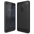 Nokia 5 Brushed TPU Case - Carbon Fiber - Black