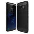 Samsung Galaxy S8 Brushed TPU Case - Carbon Fiber - Black