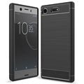 Sony Xperia XZ1 Compact Brushed TPU Case - Carbon Fiber - Black