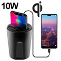 Cup Holder Fast Qi Wireless Car Charger X8 - 10W - Black