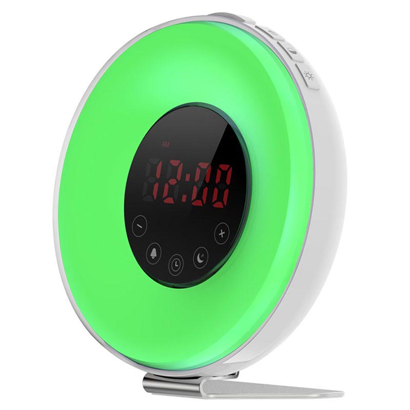 Digital Alarm Clock Radio with Colorful LED Light