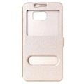 Samsung Galaxy S7 Double View Flip Case - Champagne