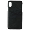 iPhone X / iPhone XS Essentials Triple Card Leather Case - Black