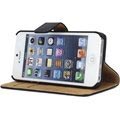 iPhone 5 / 5S / SE Wallet Leather Case - Black