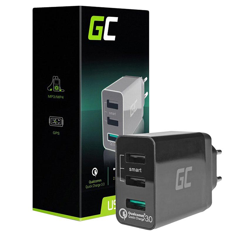 Green Cell Qc3 0 Triple Usb Fast Wall Charger 30w