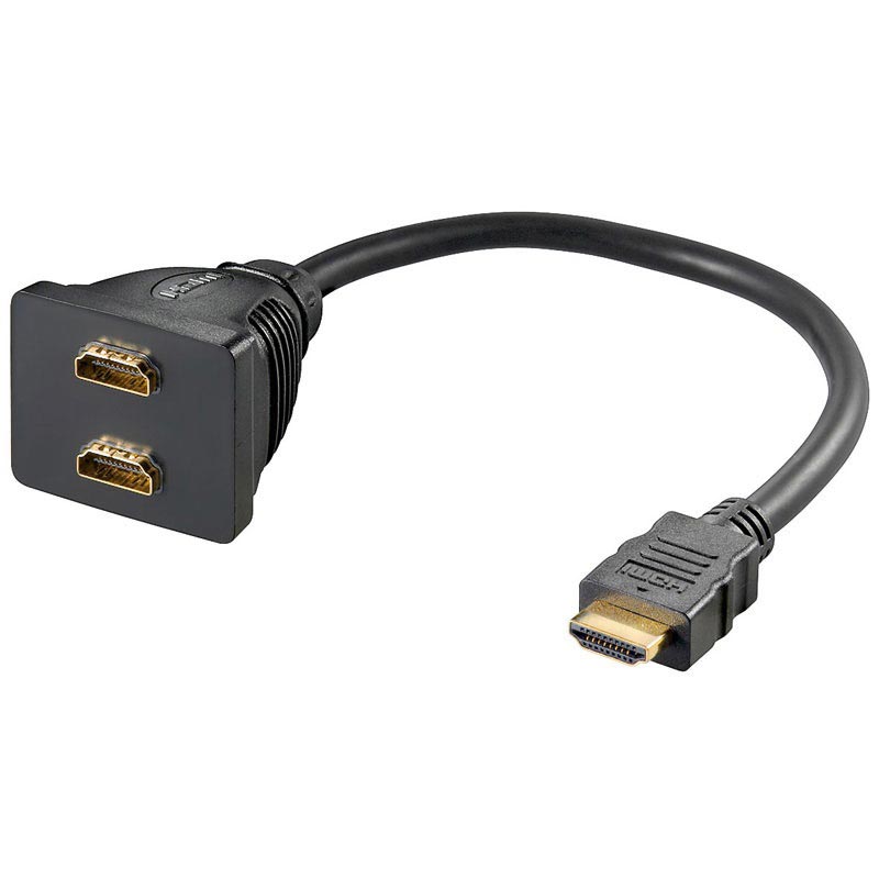 HDMI / 2x HDMI Adapter with Goldplated Contacts 10cm