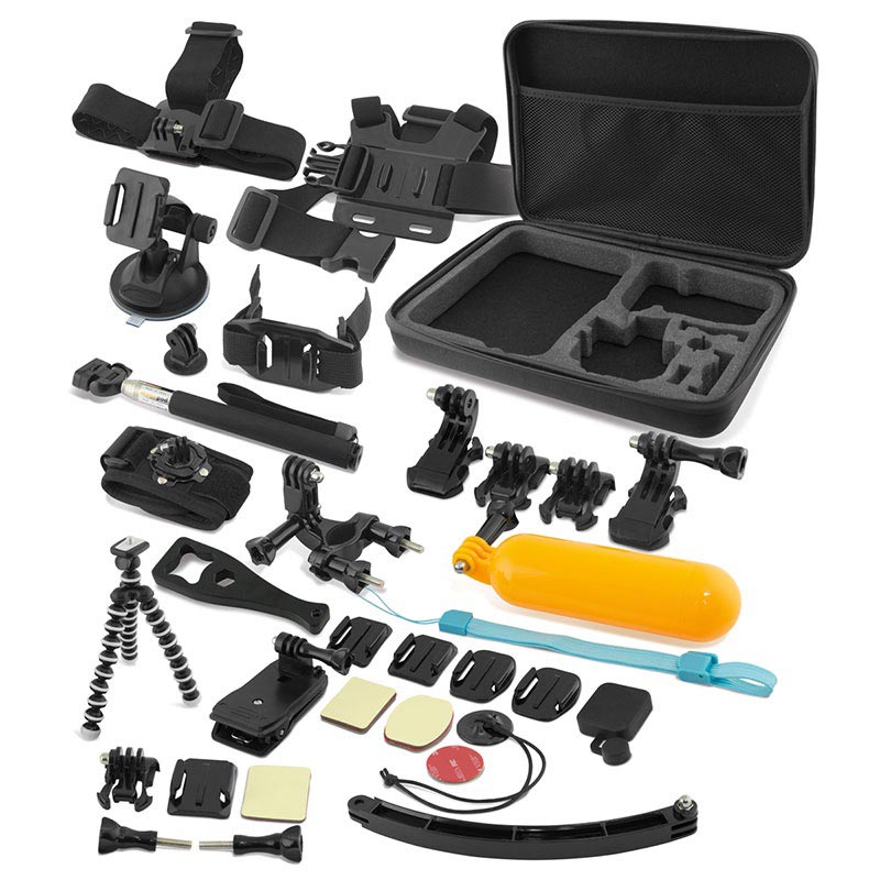 Ensemble d'accessoires Caméra Action 10 pièces dans un étui de luxe kit gopro