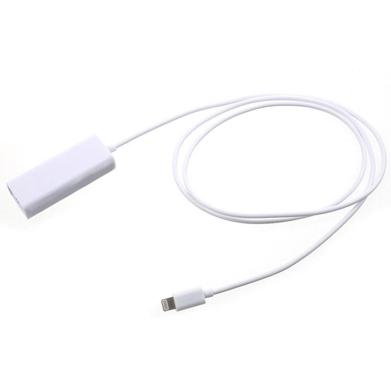 Lightning to RJ45 LAN Wired Network Adapter White