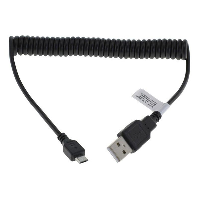 Micro USB Spiral Cable Black 0.5m1.2m