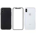 iPhone X / iPhone XS NXE Perfect Suit Protection Set - Black / Transparent