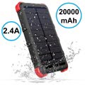 Outxe Savage QC Waterproof Solar Charger / Power Bank - Black / Red