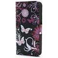 iPhone 5 / 5S / SE Wallet Case - Butterflies / Flowers
