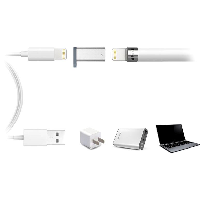 Apple Pencil Portable Lightning Adapter White