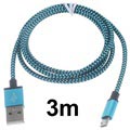 Premium USB 2.0 / MicroUSB Cable - 3m - Blue