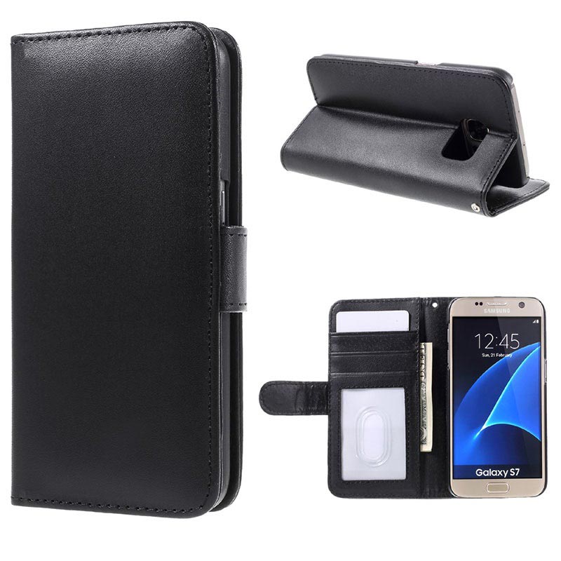Samsung Galaxy S7 Premium Wallet Case With Stand Feature Black - Samsung Galaxy S7 Wallet Cover