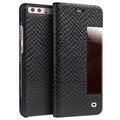Huawei P10 Plus Qialino Dragon Smart View Flip Leather Case - Black