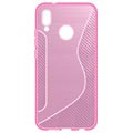 S-Line Huawei P20 Lite TPU Case - Carbon Fiber - Hot Pink