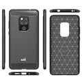 Saii Brushed Huawei Mate 20 TPU Case - Carbon Fiber - Black