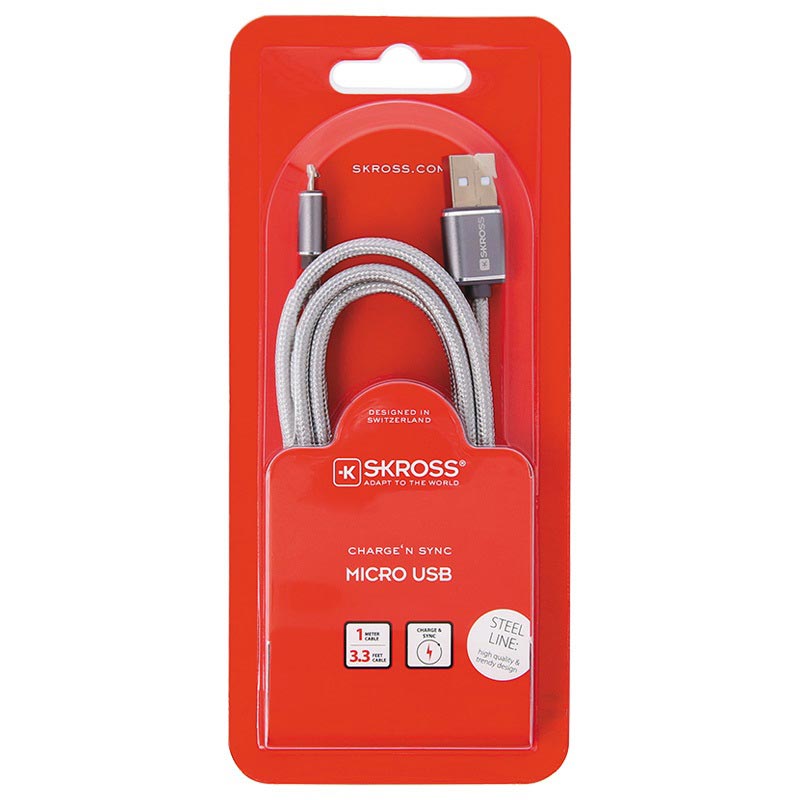 Gray Skross Charge N Sync Type-C Sl Cable Gray Skross Charge N Sync Type-C Sl Cable