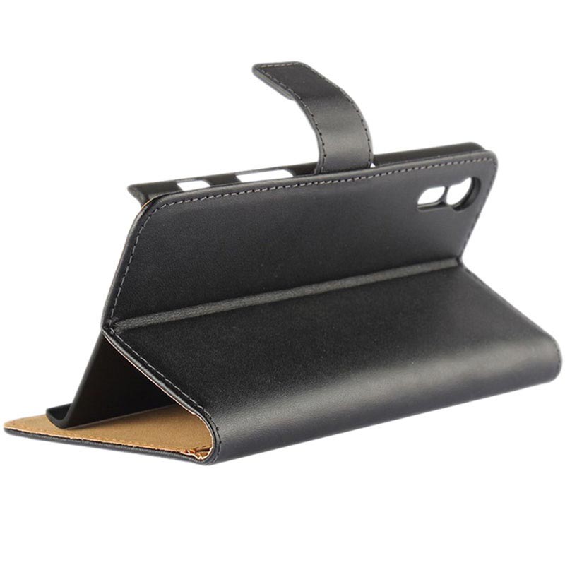 Lomogo Schutzhülle Brieftasche mit Kartenfach Klappbar Magnetverschluss Stoßfest Kratzfest Handyhülle Case für Sony Xperia XZ Sony Xperia XZ XZs LOYYO23533 Marineblau XZs Hülle Leder