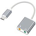 USB-C / AUX Headphones & Microphone Audio Adapter - Grey