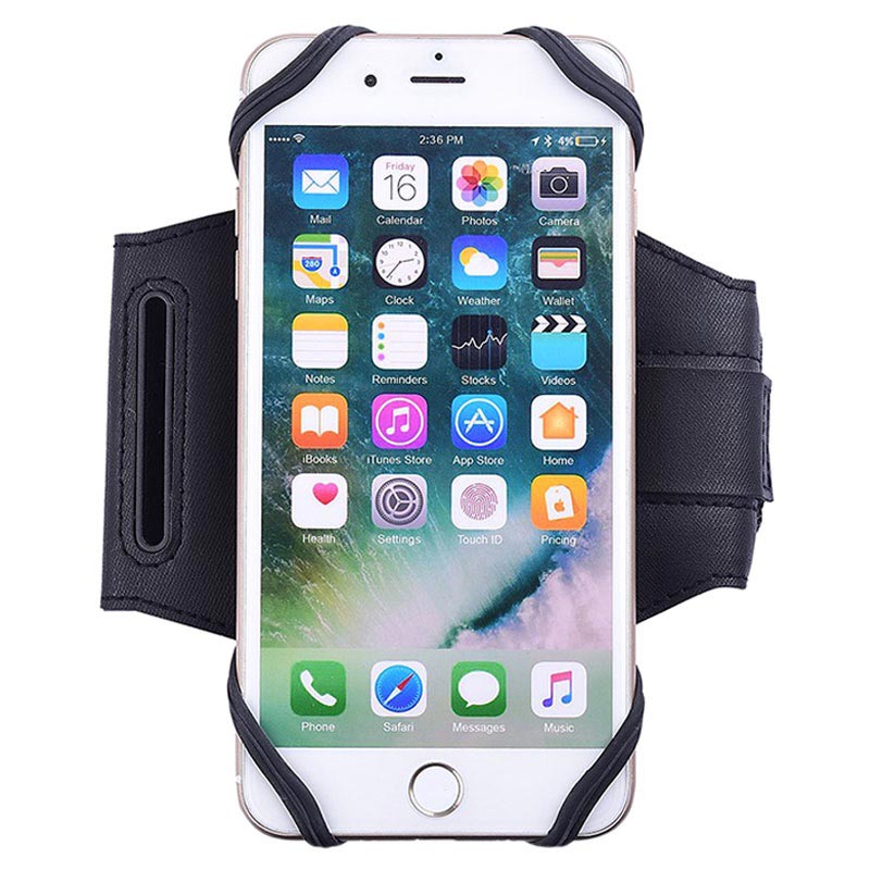 Cell Phone Armband for Running,IRUNME Running Armband for 4 Inches to 6.5 Inches Smartphones,360 Degrees Rotation with Adjustable Elastic Band and Key Holder Black 