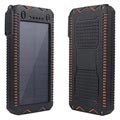 Universal Outdoor Power Bank / Solar Charger 10000mAh - Black / Orange