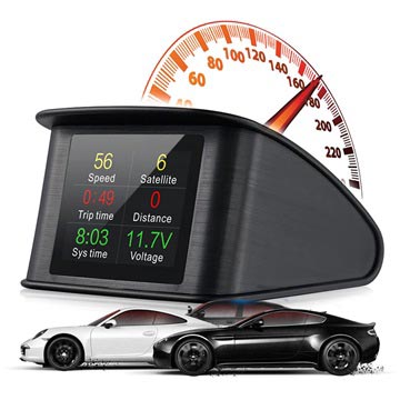 Universal Smart Digital Car HUD Speedometer T600 - Black