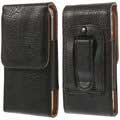 Vertical Belt Clip Leather Case - iPhone 4S, Nokia X, LG L40 D160 - Black