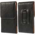 Vertical Belt Clip Leather Case - iPhone 6, HTC One mini 2 - Black