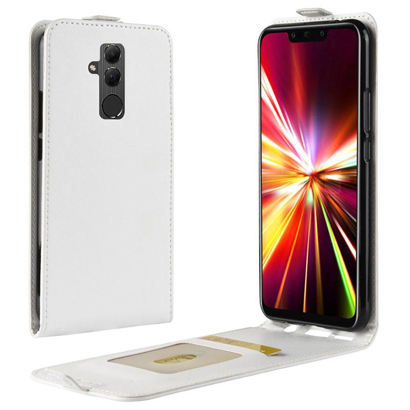 Huawei Mate 20 Lite Vertical Flip Case with Card Slot - White