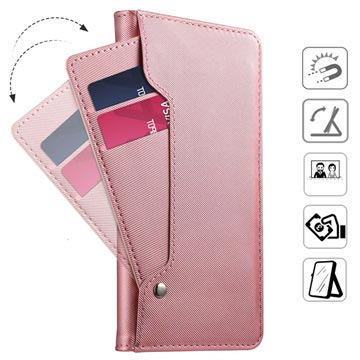 motorola moto g6 plus wallet case with card holder pink pink card