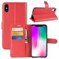 iPhone XR Wallet Case with Magnetic Closure - Red