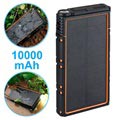 Waterproof Solar Power Bank with Dual USB - 10000mAh - Orange / Black
