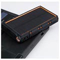 Waterproof Solar Power Bank with Dual USB - 10000mAh - Orange / Black