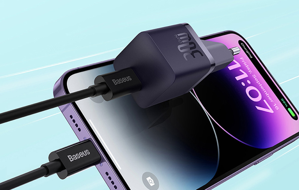 Baseus Mini GaN5 30W USB-C Wall Charger - Purple