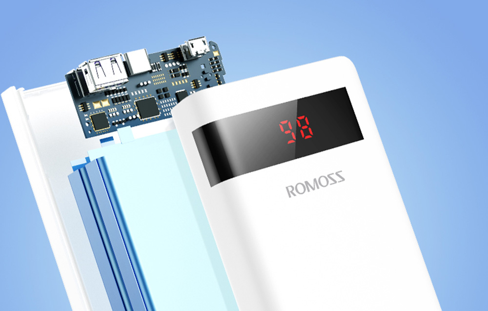 Romoss Sense6PS Pro 30W Power Bank 20000mAh - USB-C, 2x USB-A - White
